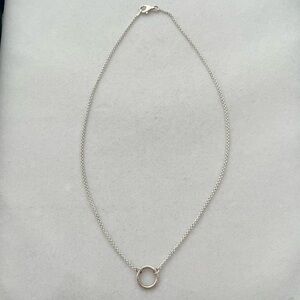 925 Sterling Silver Italy Circle Round Pendant Necklace